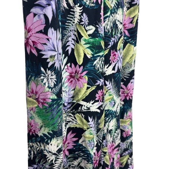 J Jill Womens Floral Cropped Wide Leg Pull On Elastic Waist Rayon Pants sz M - Picture 3 of 16